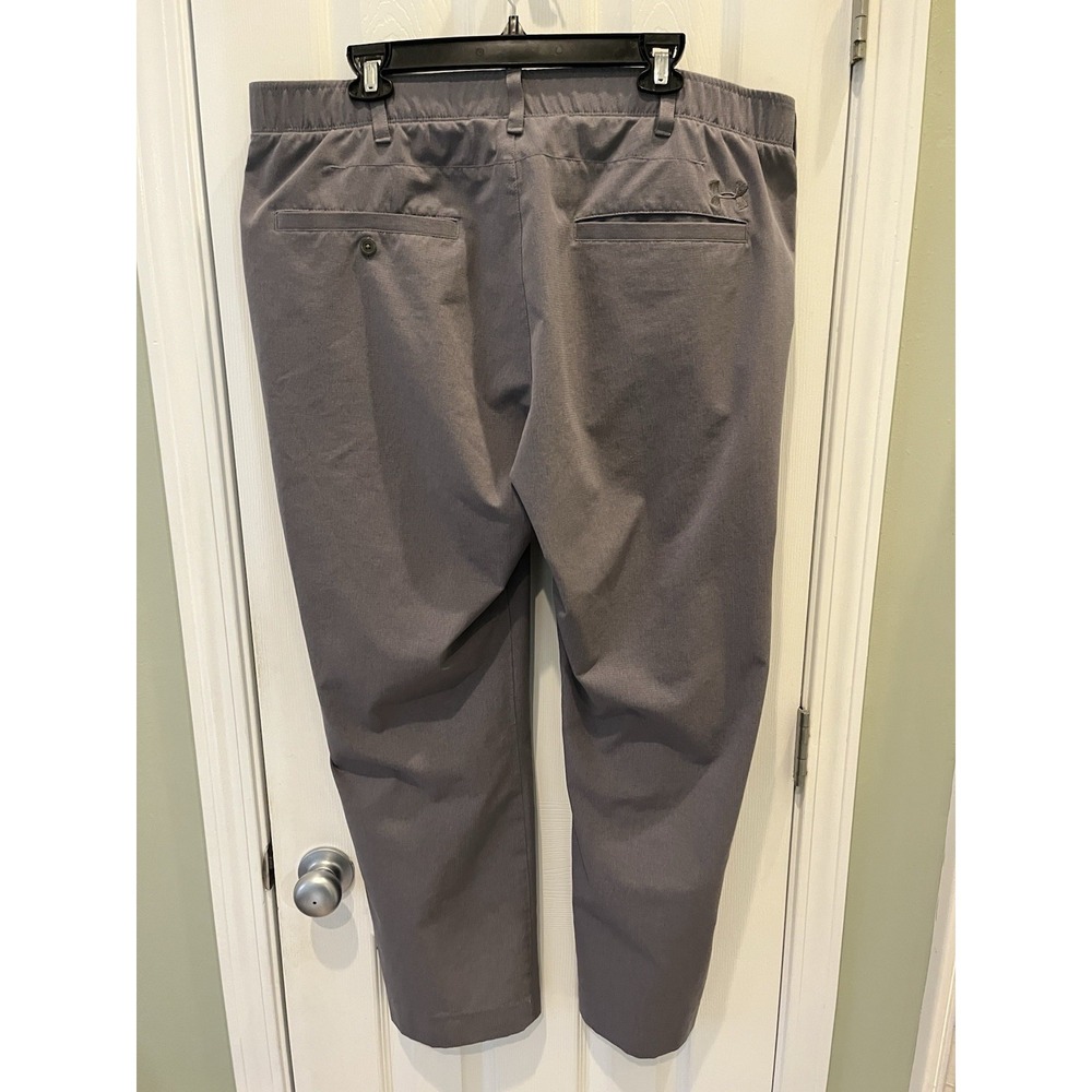 Under Armour Pants Mens 42 Gray Golf‎ Airvent Heatgear Flat Front Loose 1293914 - Picture 2 of 7